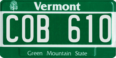 VT license plate COB610