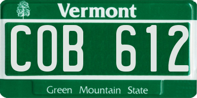 VT license plate COB612