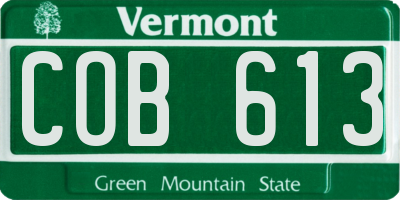 VT license plate COB613