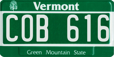 VT license plate COB616