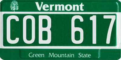 VT license plate COB617