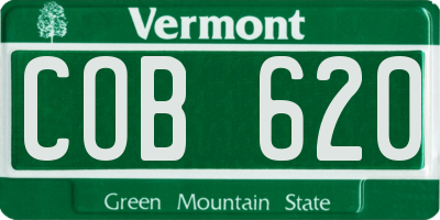 VT license plate COB620