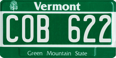 VT license plate COB622
