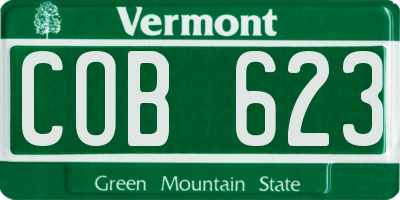 VT license plate COB623