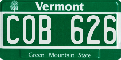 VT license plate COB626