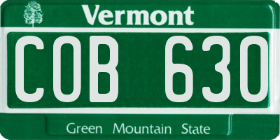 VT license plate COB630