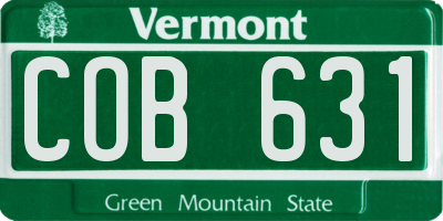 VT license plate COB631