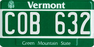 VT license plate COB632