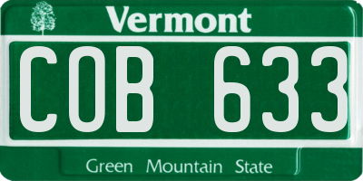 VT license plate COB633