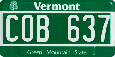 VT license plate COB637