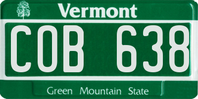 VT license plate COB638