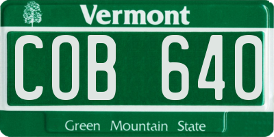 VT license plate COB640