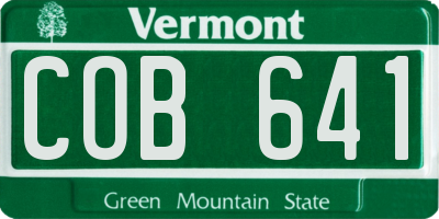 VT license plate COB641