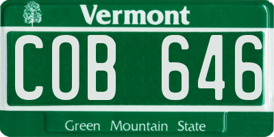 VT license plate COB646
