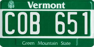 VT license plate COB651