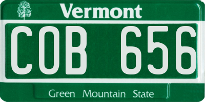 VT license plate COB656