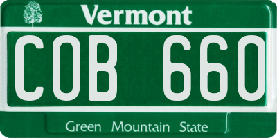 VT license plate COB660