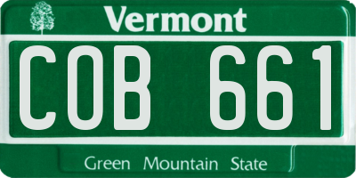 VT license plate COB661