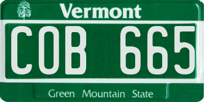VT license plate COB665