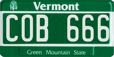 VT license plate COB666