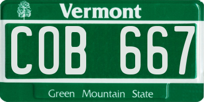 VT license plate COB667