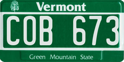 VT license plate COB673