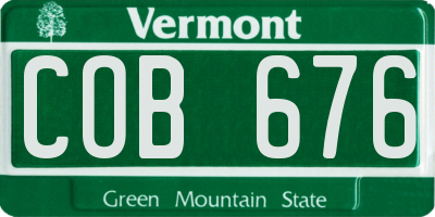 VT license plate COB676