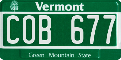 VT license plate COB677