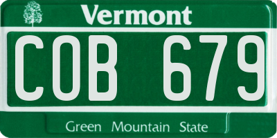VT license plate COB679