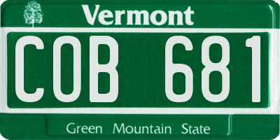 VT license plate COB681