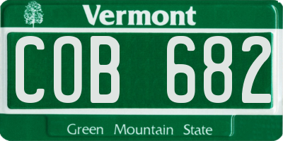 VT license plate COB682