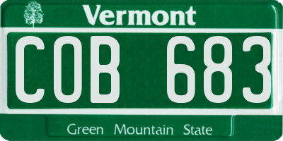 VT license plate COB683