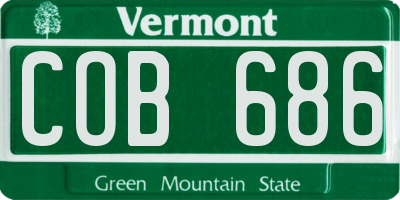 VT license plate COB686