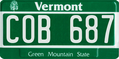 VT license plate COB687