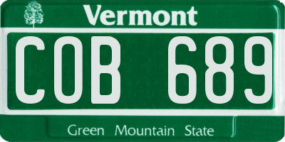 VT license plate COB689