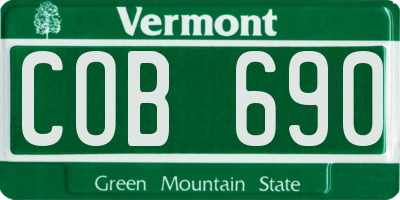 VT license plate COB690
