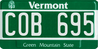 VT license plate COB695