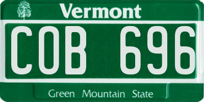 VT license plate COB696