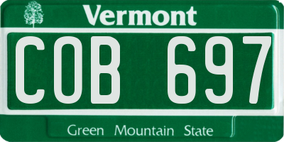 VT license plate COB697