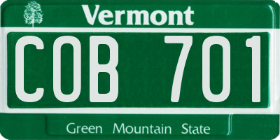 VT license plate COB701