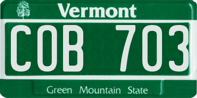 VT license plate COB703