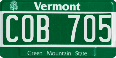 VT license plate COB705
