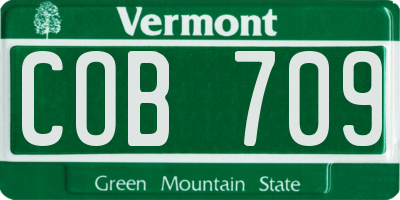 VT license plate COB709