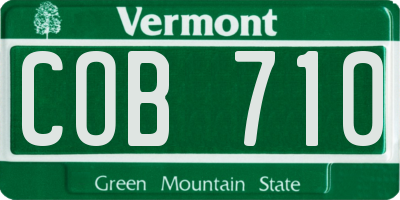 VT license plate COB710