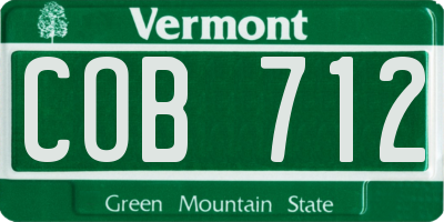 VT license plate COB712