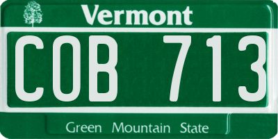 VT license plate COB713