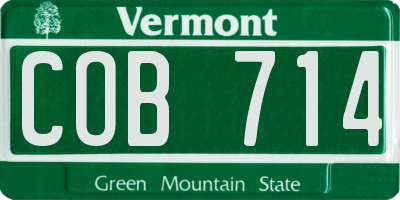 VT license plate COB714