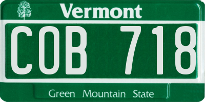 VT license plate COB718
