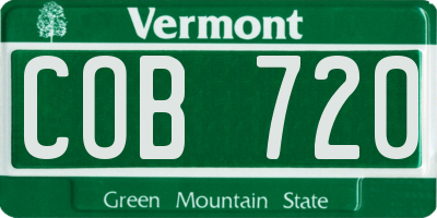 VT license plate COB720