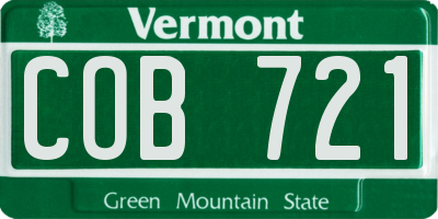 VT license plate COB721